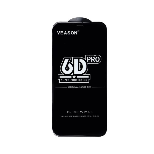 Kijelzővédő üvegfólia 6D - Iphone 12 Pro Max fekete - Image 2