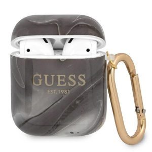 Guess – AirPods Marble Collection tok fekete