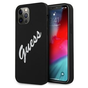 Guess Silicone Vintage tok – iPhone 12 Pro Max fekete fehér