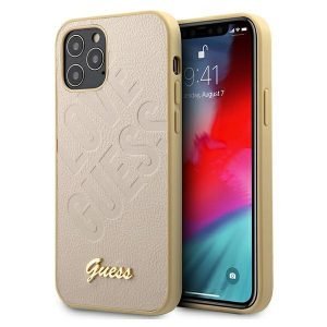Guess Script Gold Logo tok – iPhone 12 Pro Max arany
