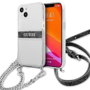 Guess 4G Gray Strap Silver Chain tok – iPhone 13 mini átlátszó