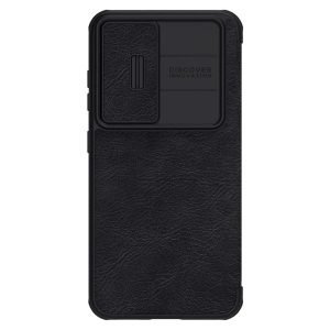 Nillkin Qin Leather Pro tok – Samsung Galaxy S23 Flip kamera védővel fekete