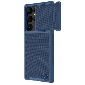 Nillkin Texturált S tok – Samsung Galaxy S22 Ultra kamera védővel kék