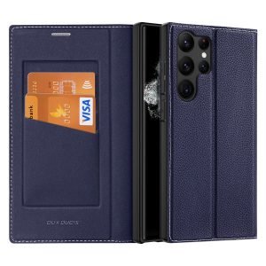 Dux Ducis Skin X2 tok –  Samsung Galaxy S23 Ultra flip kártyatartóval kék