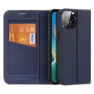 Dux Ducis Skin X2 tok – iPhone 14 Pro Max kék mágneses füllel